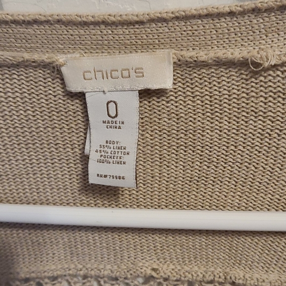 E39: Chicos- size 0 women's knitted top tan - Picture 2 of 3